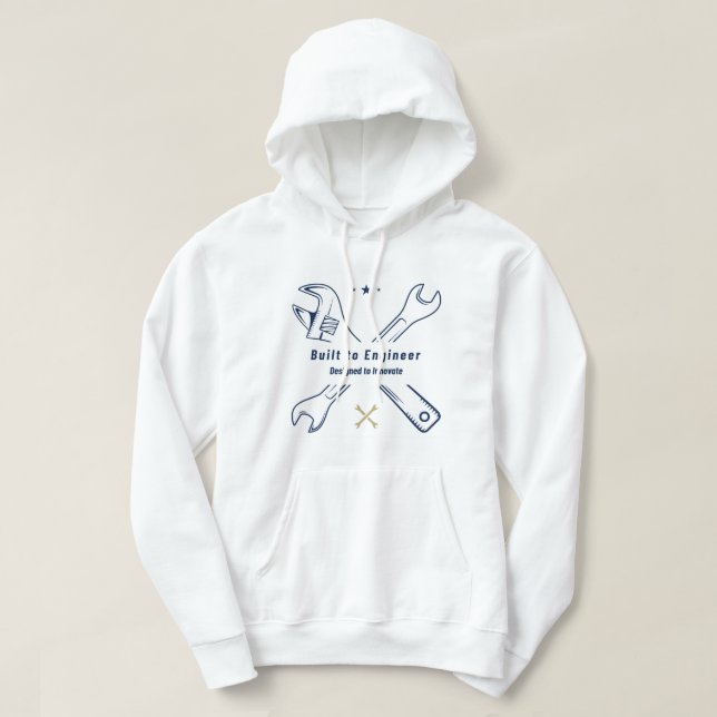 Byggt till Ingenjör mekaniker Hoodie (Design framsida)