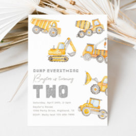 Byggtema 2-års födelsedagsinbjudan inbjudningar