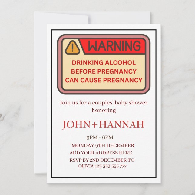 Byggtema Par Funny Co-ed Baby Shower Inbjudningar (Framsida)