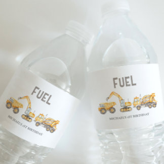 Byggtema Vattenflaskor Etikett