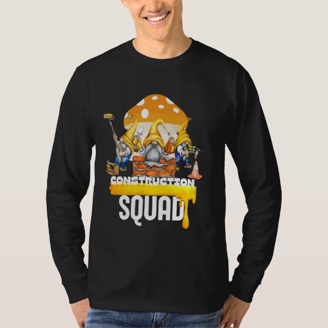 Byggtorgskorgsfärg Gnome Birthday Mushr T Shirt (Framsida)