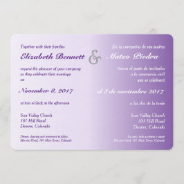 Bygingual Lila Ombre Wedding bjudande Inbjudningar