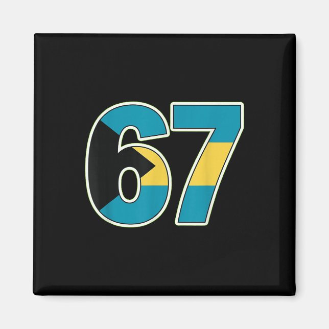 Byhamas Flagga Nummer 67 Tribute  Magnet (Framsidan)