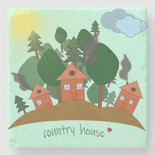 Byhusen kant i skogen. stenunderlägg (Framsidan)