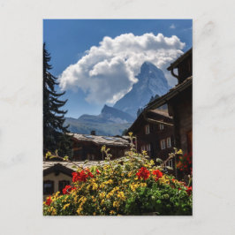 Byhusen Matterhorn och Zermatt, Schweiz Vykort