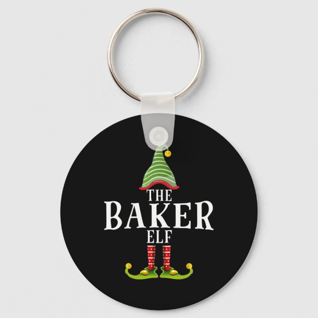 Byker Tomte Roliga Matchande Pyjamas Jul  Nyckelring (Framsida)