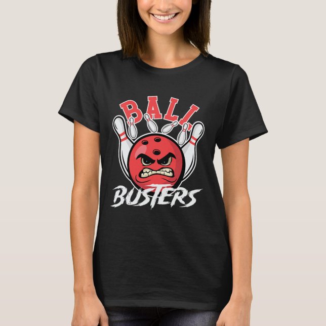 Byll Busters Bowling lite Bowlareare Bowling Alley T Shirt (Framsida)
