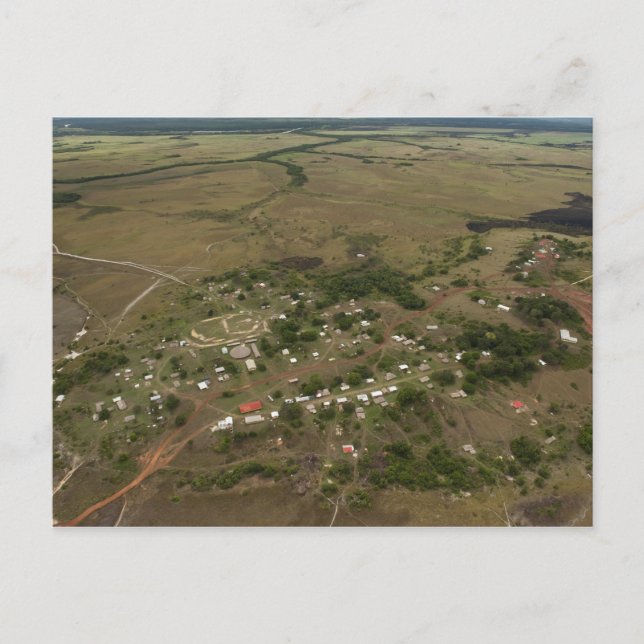 Byn Amerindan. Sårvattenöversvämmad Vykort (Framsida)