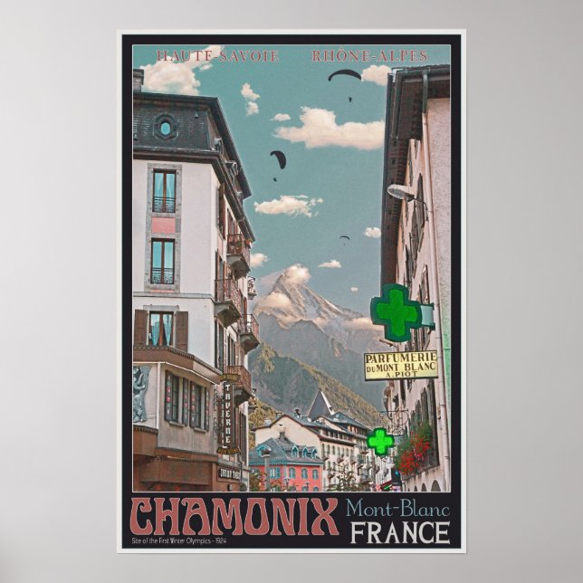 Byn Chamonix (svart) Poster (Framsidan)