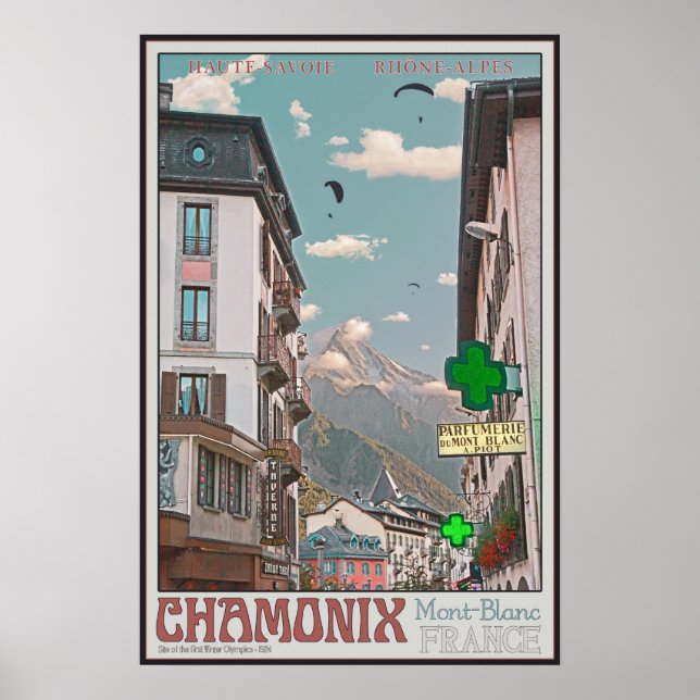 Byn Chamonix (vit) Poster (Framsidan)