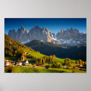 Byn Dolomites i fall poster