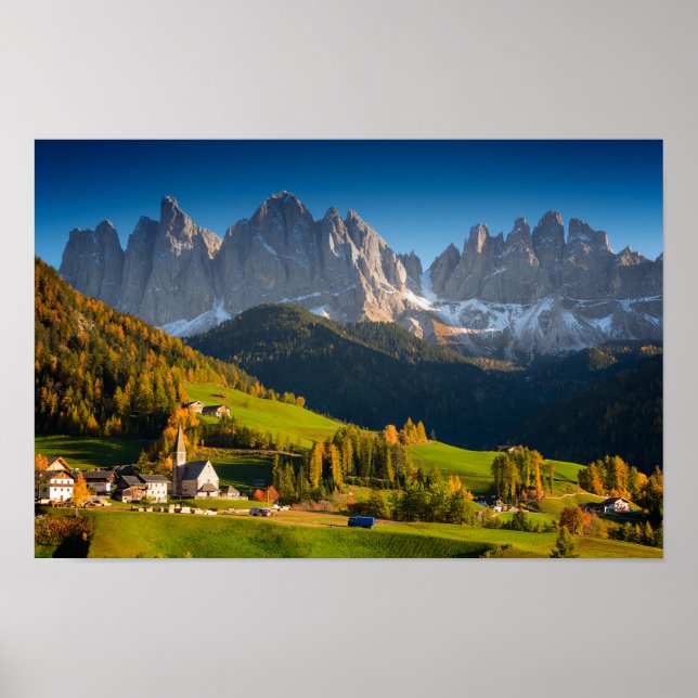 Byn Dolomites i fall poster (Framsidan)