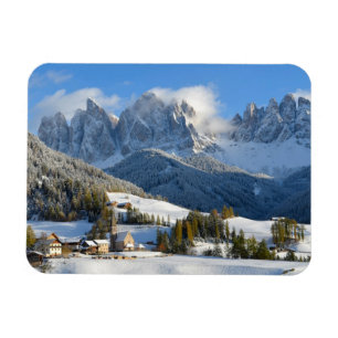 Byn Dolomites på den rektangulära magneten på vint Magnet