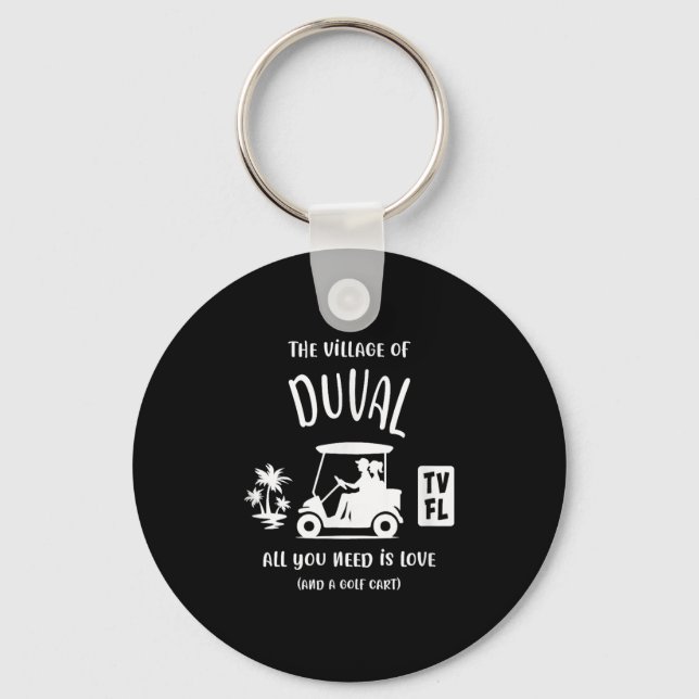 byn Duval Tv Fl Golf Cart Design Nyckelring (Framsida)