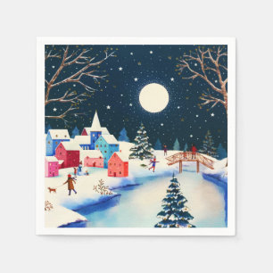 byn Festive Blue Winter Snö Pappersservett
