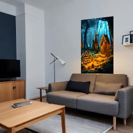 Byn Gingerbröd i mörken | AI Art Poster