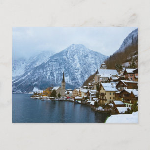 byn Hallstatt vid Sjö-Salzburg Österrike Vykort