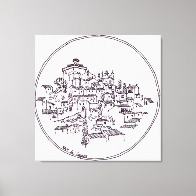 Byn Haut de Cagnes | Provence, Frankrike Canvastryck (Framsida)