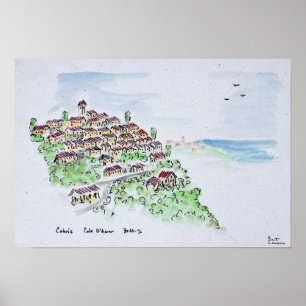 byn Hilltop i Cabris Provence, Frankrike Poster