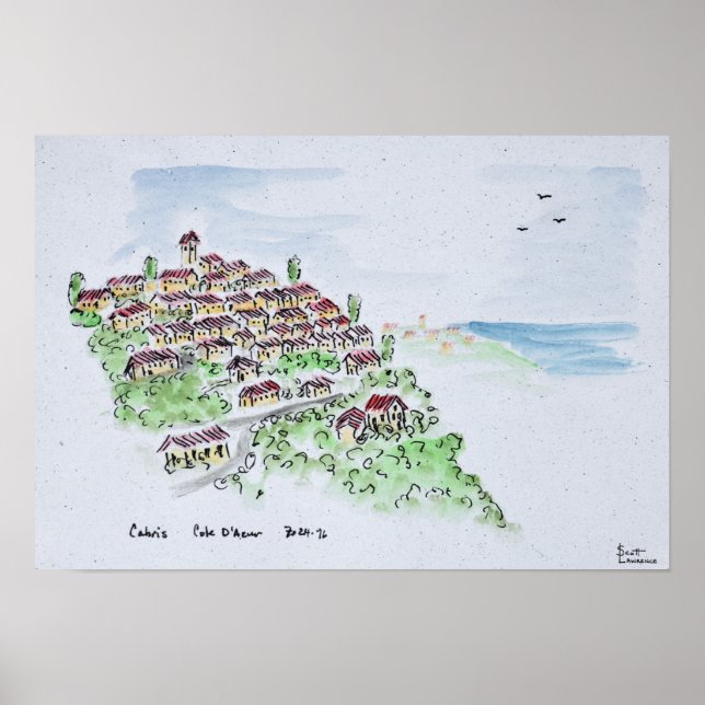 byn Hilltop i Cabris | Provence, Frankrike Poster (Framsidan)