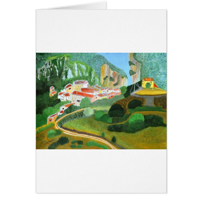 Byn i berget hälsningskort (Framsidan)
