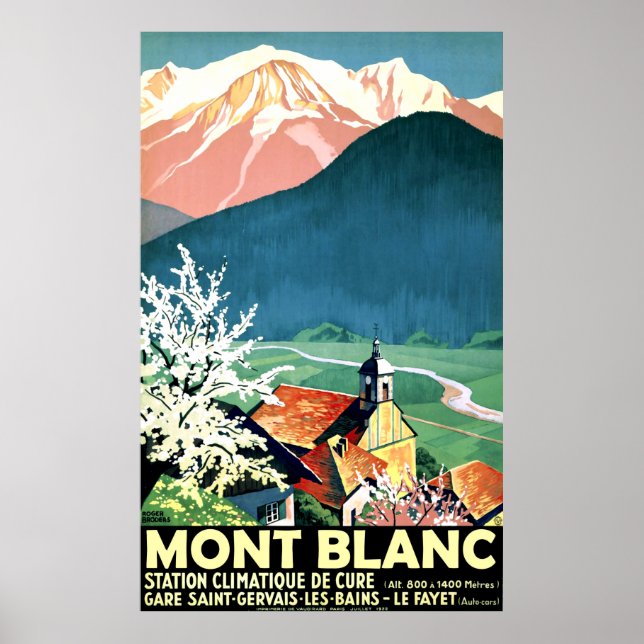 Byn i Mont Blanc, Frankrike Poster (Framsidan)
