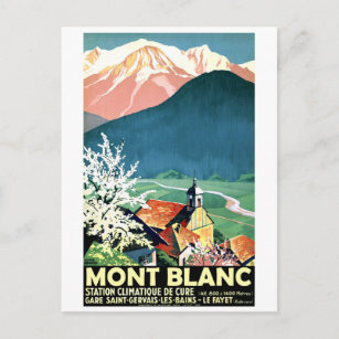 Byn i Mont Blanc, Frankrike Vykort
