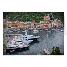 Byn Italienska Harbour - Portofino, Italien Hälsningskort