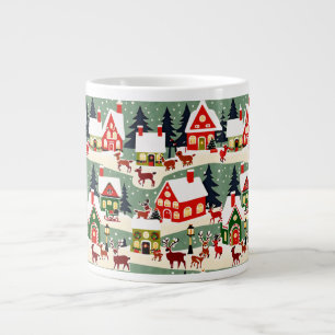 Byn julgran Julafton snöpic Jumbo Mugg