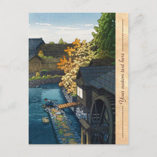 byn Kawanishi, prefekturen Tochigi Hasui Kawase Vykort