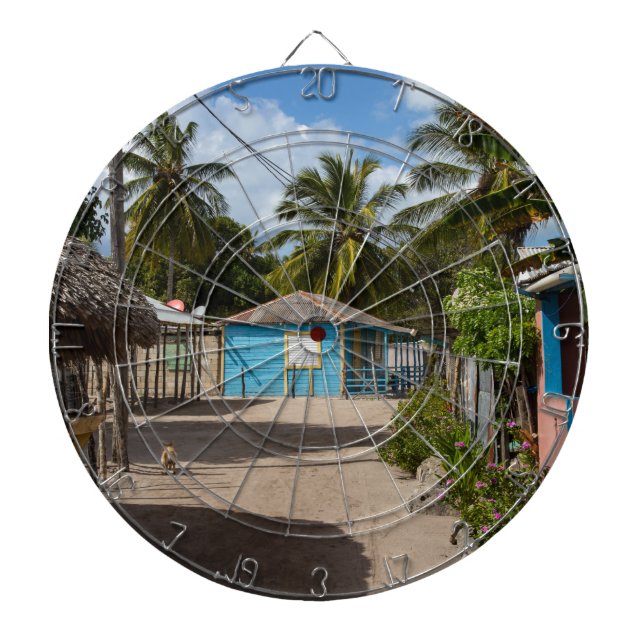 Byn Mano Juan i Saona Domenican Republic Darttavla (Framsidan)