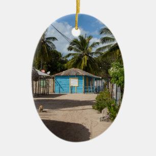 Byn Mano Juan i Saona Domenican Republic Julgransprydnad Keramik