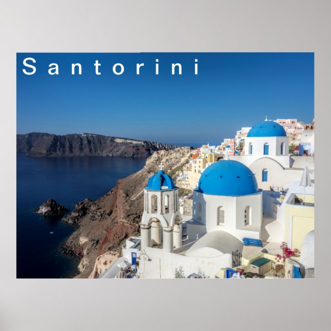byn Oia i Santorini Poster (Framsidan)