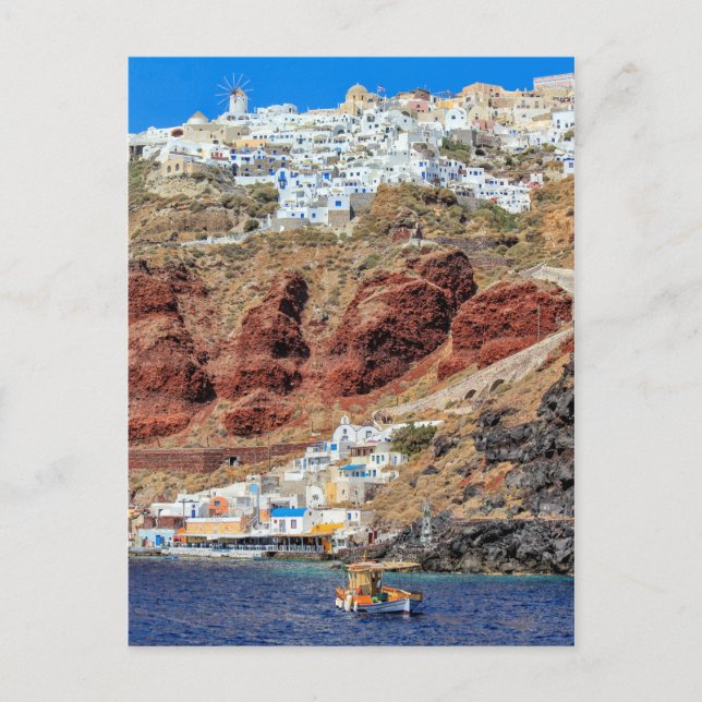 byn Oia på Santorini, norra Grekland Vykort (Framsida)