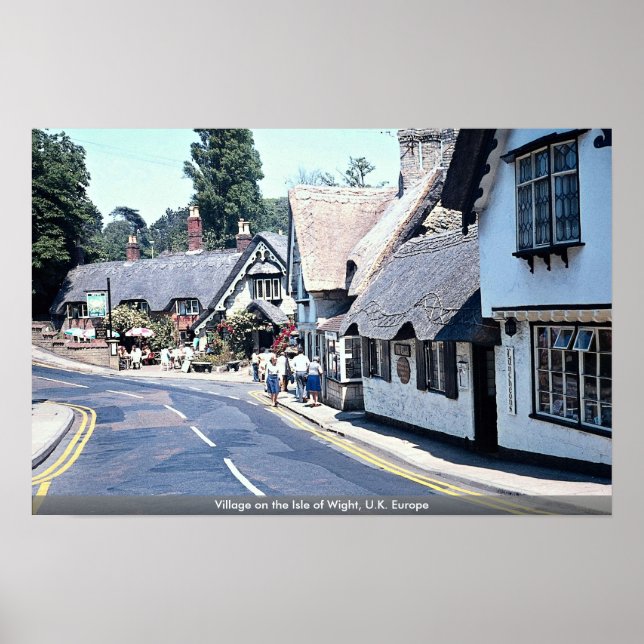 Byn på Isle of Wight, Storbritannien, Europa Poster (Framsidan)