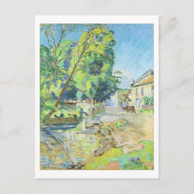 Byn (pastel på pappra) vykort (Framsida)