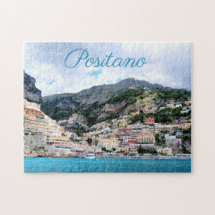 Byn Positano i färg på Italien Amalfi Kusten Pussel