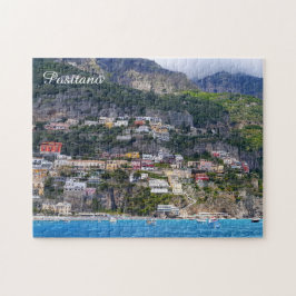 Byn Positano i färg på Italien Amalfi Kusten Pussel