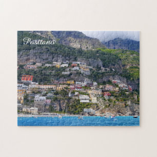 Byn Positano i färg på Italien Amalfi Kusten Pussel