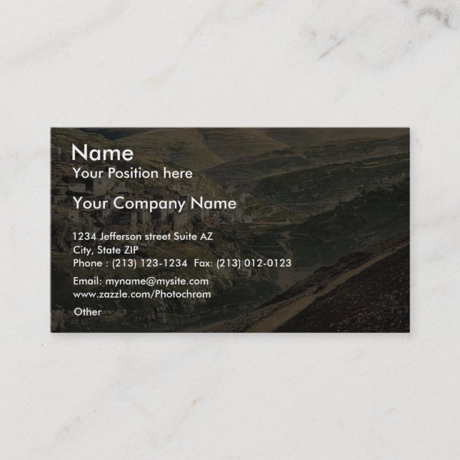 Byn Siloam, Jerusalem, Heliga Land sällsynt Foto Visitkort (Framsida)