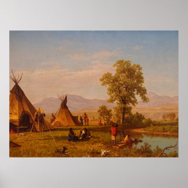 Byn Sioux nära Fort Laramie (1859) Poster (Framsidan)