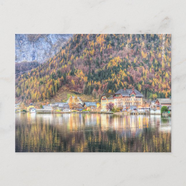 byn sjö Hallstatt Vykort (Framsida)