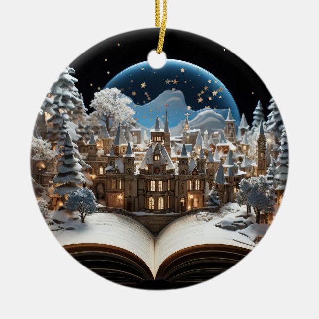 Byn Snö-Globe i julstorybook Julgransprydnad Keramik (Framsidan)