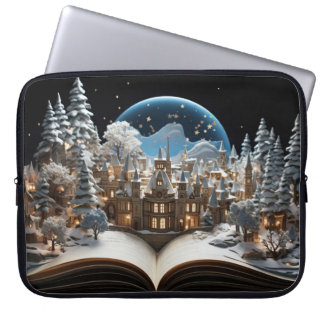 Byn Snö-Globe i julstorybook Laptop Fodral