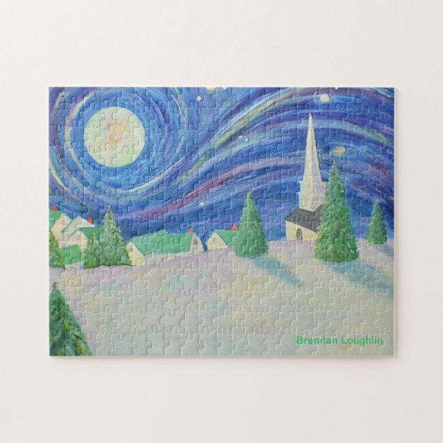 Byn Starry Night av Brendan Loughlin Pussel (Horisontell)