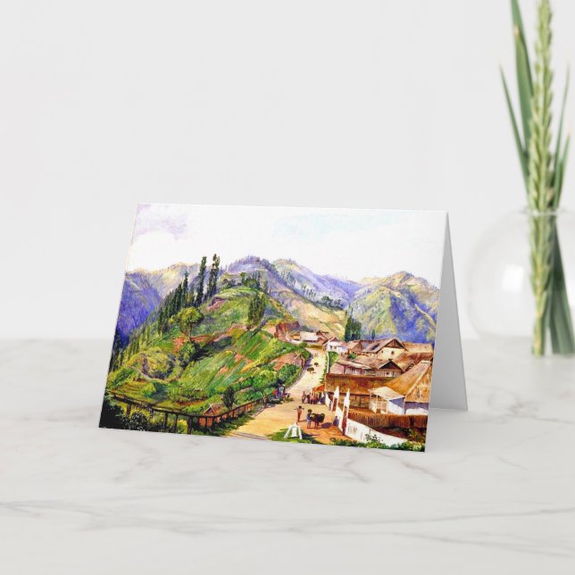 Byn Tosari, Java, 1876-målning Kort (Framsida)