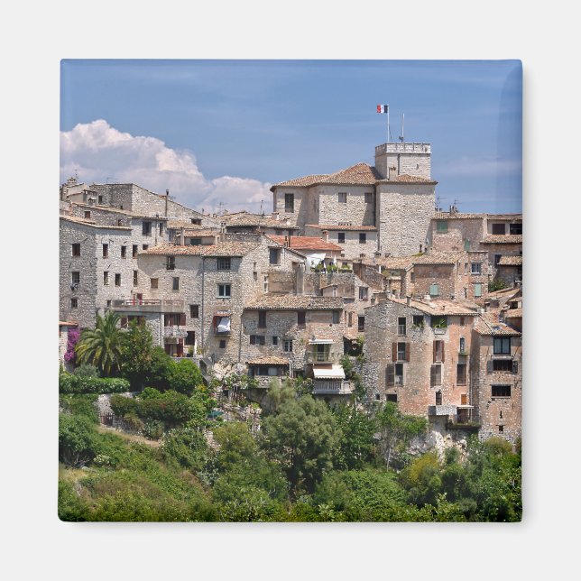 Byn Tourrettes-sur-Loup i Frankrike Magnet (Framsidan)