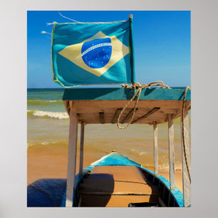 Byn vid en flod Alter Do Chao, Pará/Brasilien Poster