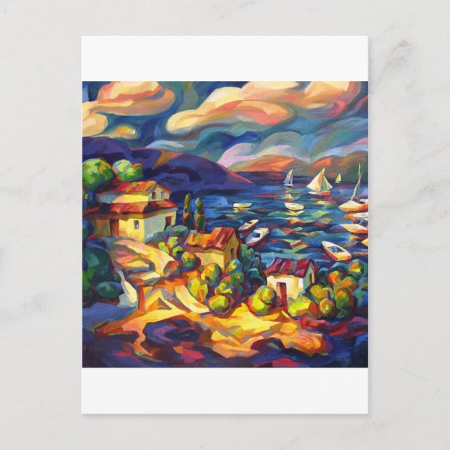 Byn vid havet vykort (Framsida)