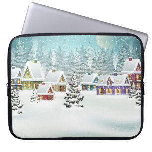 Byn Winter: snölandskapsplats Laptop Fodral